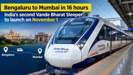 Bengaluru to Mumbai in 16 hours, India second Vande Bharat Sleeper to launch on November 1