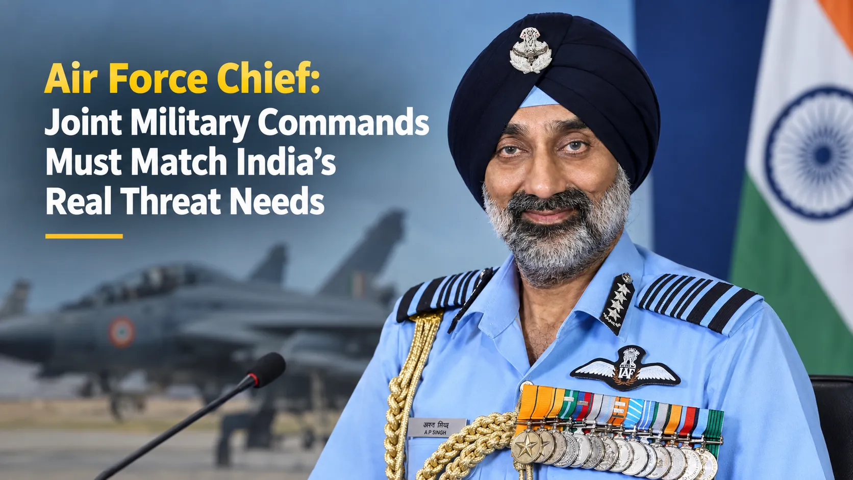 Air Force Chief, Joint Military Commands Must Match India Real Threat Needs