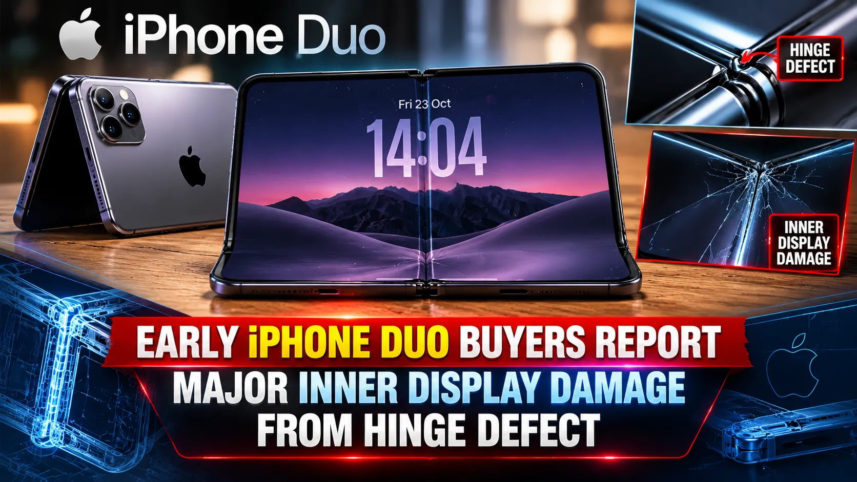 Early iPhone Duo Buyers Report Major Inner Display Damage From Hinge Defect