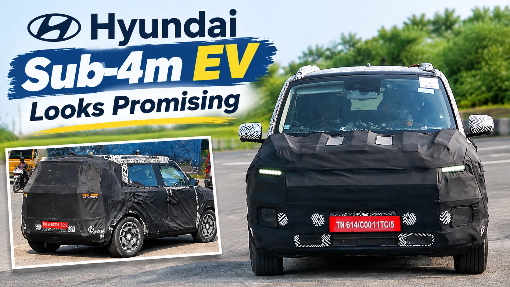 Hyundai Sub-4m EV Spotted Testing in India, New Electric SUV Looks Promising 
