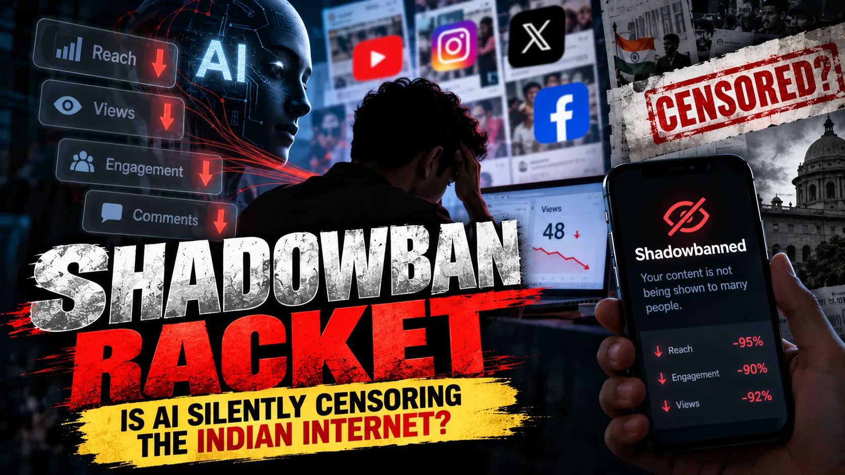 Shadowban Racket, Is AI Silently Censoring the Indian Internet?