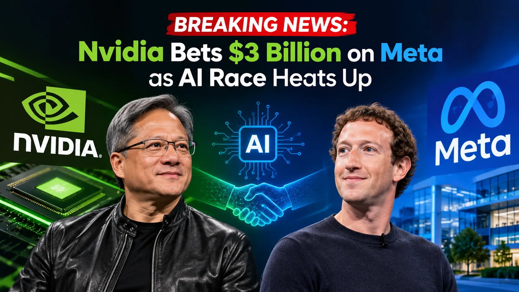Nvidia Bets $3 Billion on Meta as AI Race Heats Up