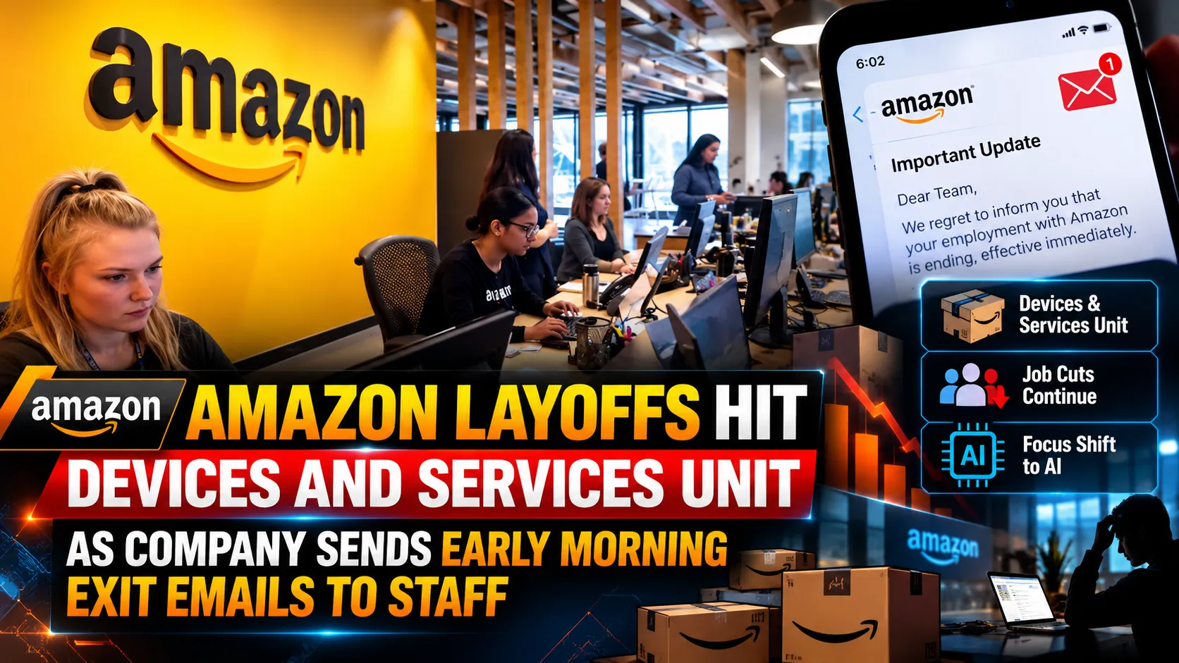 Amazon Layoffs Hit Devices And Services Unit As Company Sends Early Morning Exit Emails To Staff