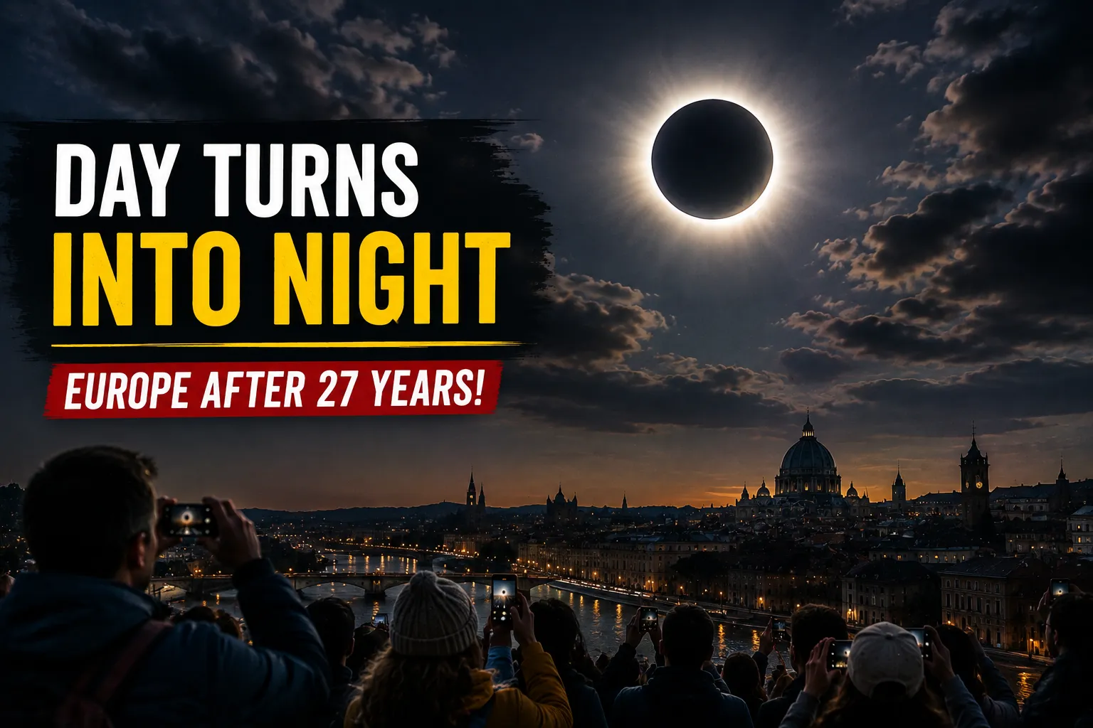 Day Turns Into Night Europe Prepares for Historic Total Solar Eclipse After 27 Years