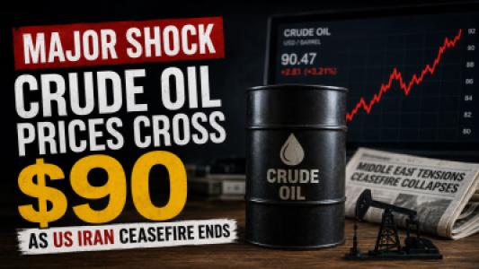 Major Shock For Common Man Crude Oil Prices Cross $90 As US Iran Ceasefire Ends