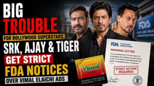 Big Trouble For Bollywood, SRK, Ajay Devgn & Tiger Shroff Get FDA Notices Over Elaichi Ads