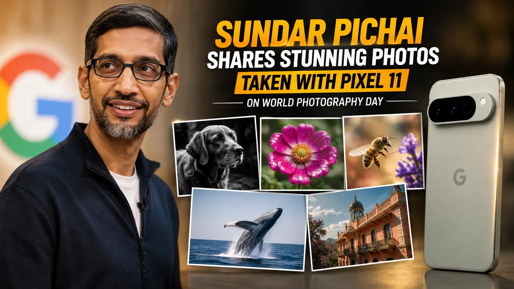 Google CEO Sundar Pichai Shares Stunning Pixel 11 Photos on World Photography Day
