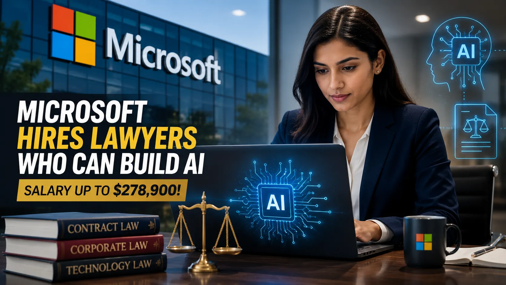 Microsoft Wants Lawyers Who Can Build AI New Role Offers Up to $278,900 Salary