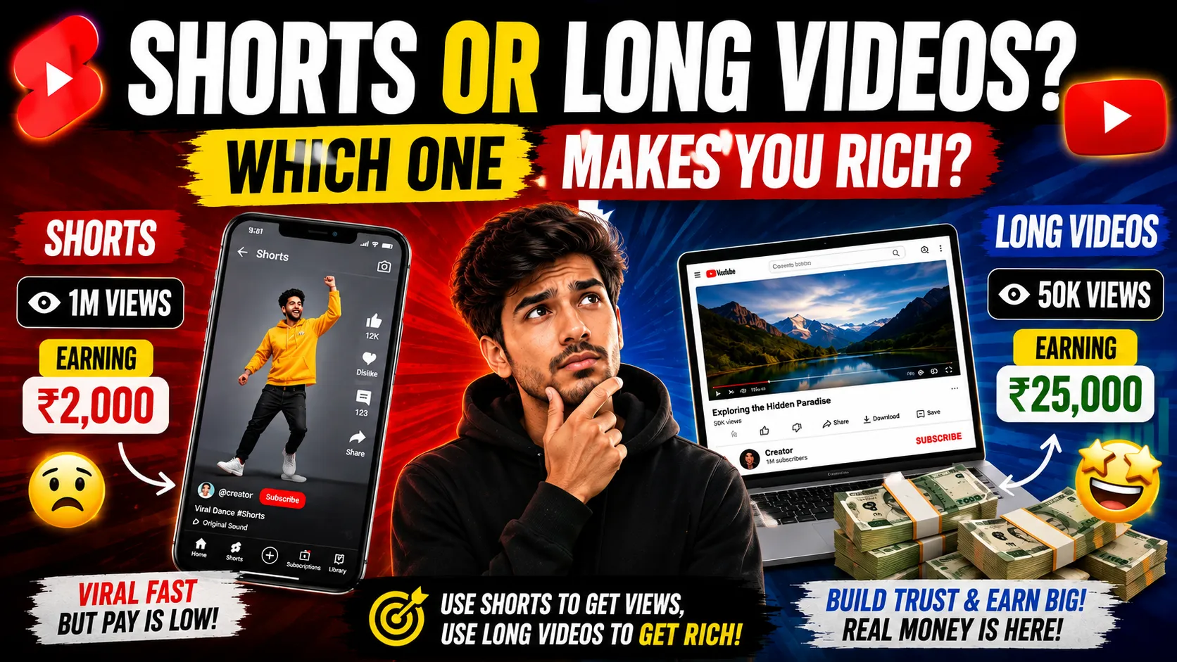 Shorts or Long Videos, Which One Actually Makes You Rich?