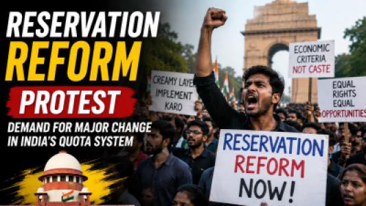 Reservation Reform Protest Demonstrators Demand Major Changes in India Quota System