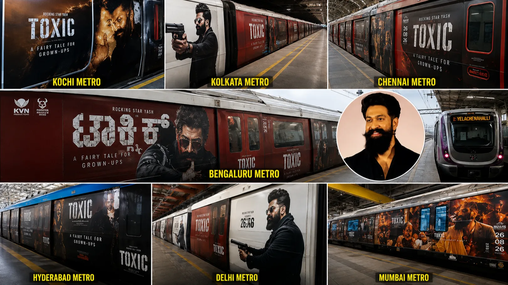 Yash Toxic Creates Metro Buzz Posters Hit 7 Cities Across India