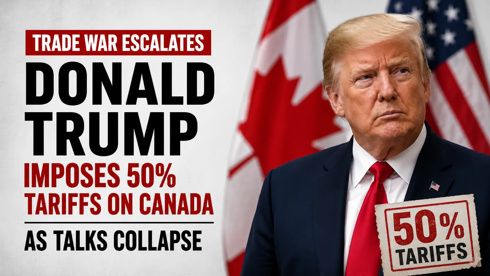 Trade War Escalates Donald Trump Imposes 50% Tariffs On Canada As Talks Collapse