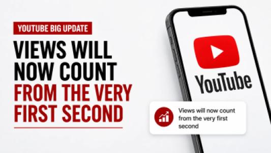 YouTube Big Update Views Will Now Count from the Very First Second