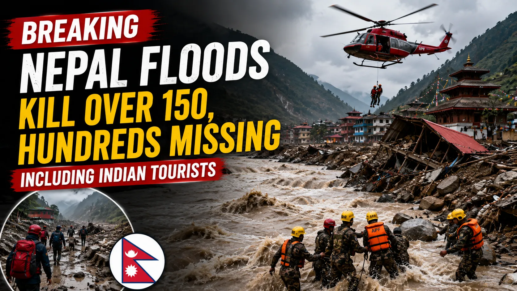 Nepal Floods Kill Over 150, Hundreds Missing, Including Indian Tourists