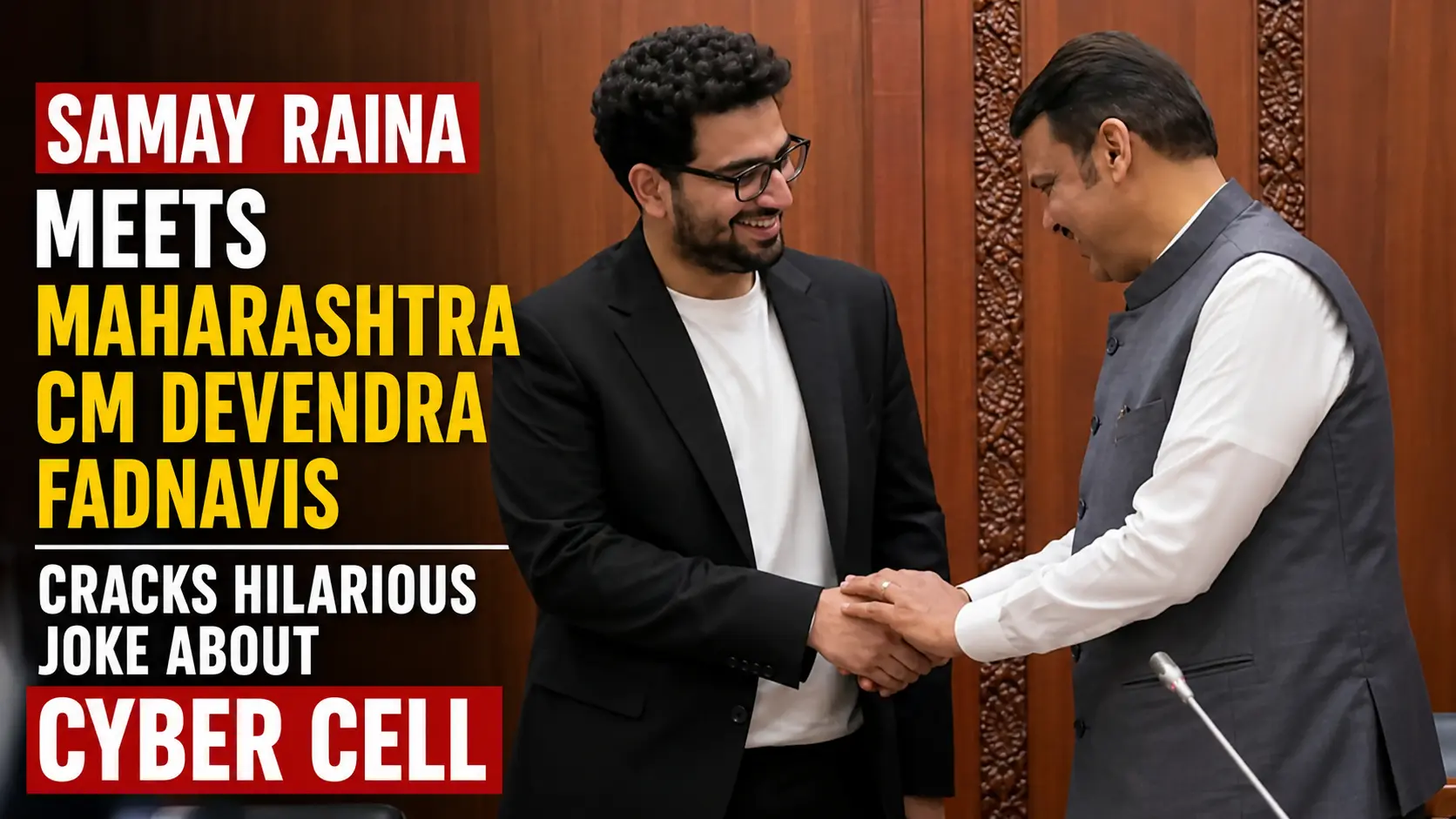 Samay Raina Meets Maharashtra CM Devendra Fadnavis Cracks Hilarious Joke About Cyber Cell