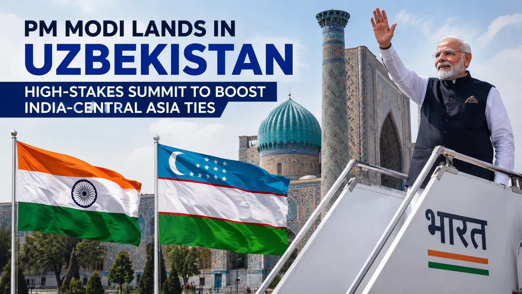 PM Modi Lands in Uzbekistan to Boost Central Asia Ties