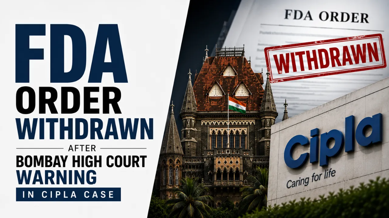 FDA Withdraws Order After Bombay High Court Warning in Cipla Case