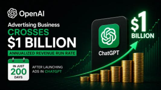 ChatGPT Ads Boom, OpenAI Hits $1 Billion Revenue Run Rate in Just 200 Days, Expands to India 