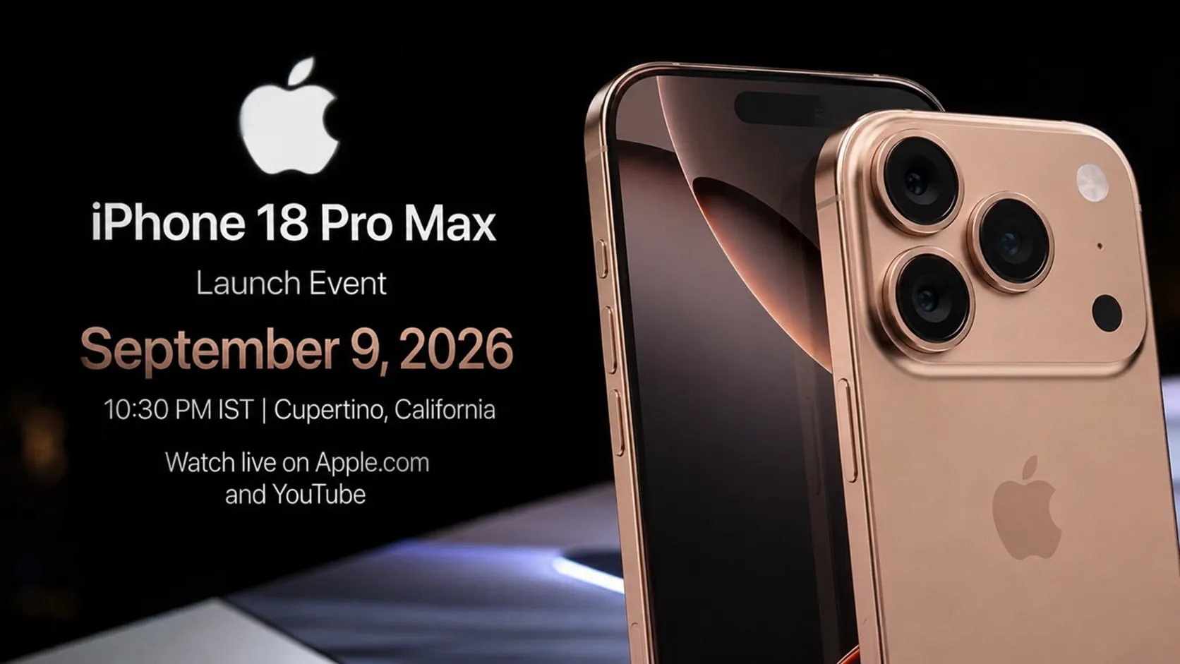 Apple Sets September 9 Launch for Flagship iPhone 18 Pro Max