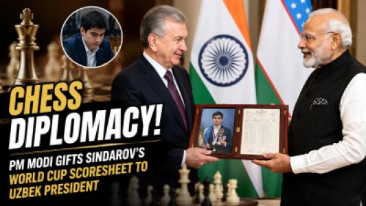 Chess Diplomacy, PM Modi Gifts Sindarov Historic Scoresheet to Uzbekistan President