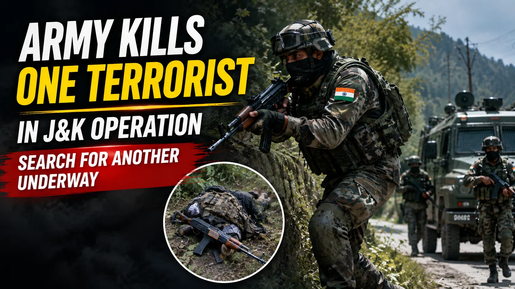 J&K Operation, Army Kills One Terrorist in Budgam, Search for Another Underway