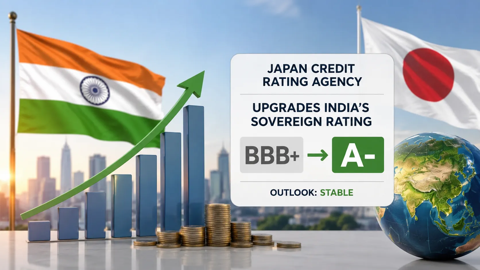 Japan JCR Upgrades India Sovereign Credit Rating to A- After 35 Years