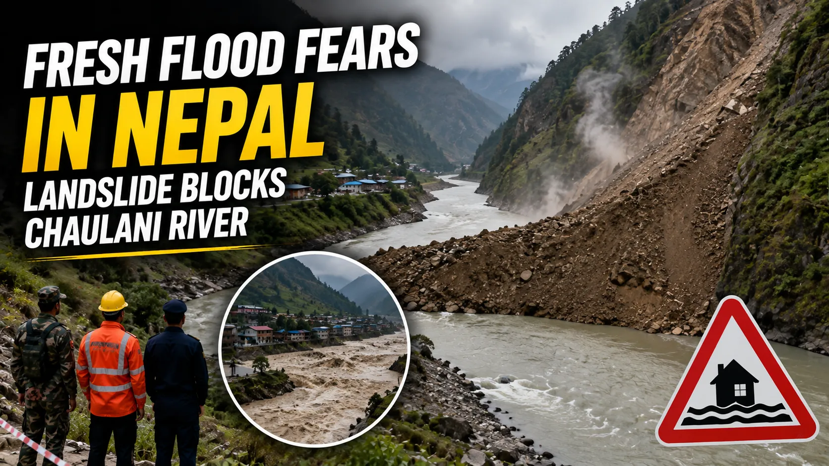 Fresh Flood Fears in Nepal as Landslide Blocks Chaulani River