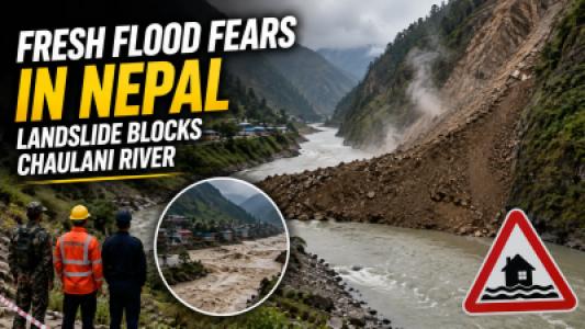 Fresh Flood Fears in Nepal as Landslide Blocks Chaulani River
