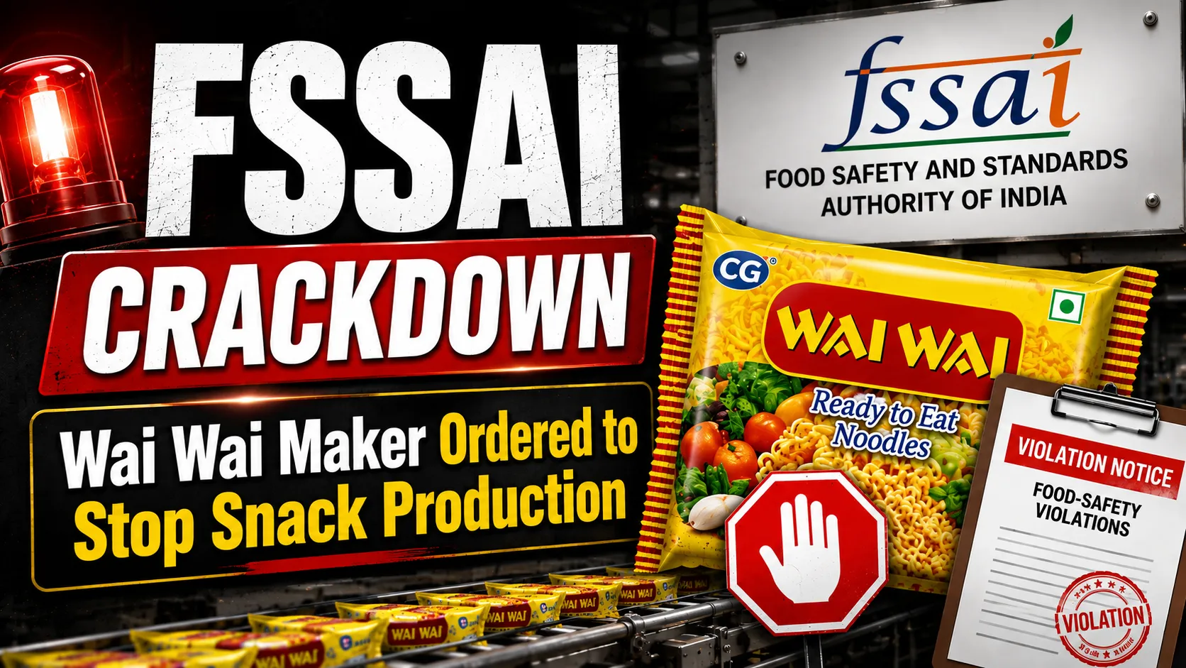 FSSAI CRACKDOWN, Wai Wai Maker Ordered to stop Snack Production