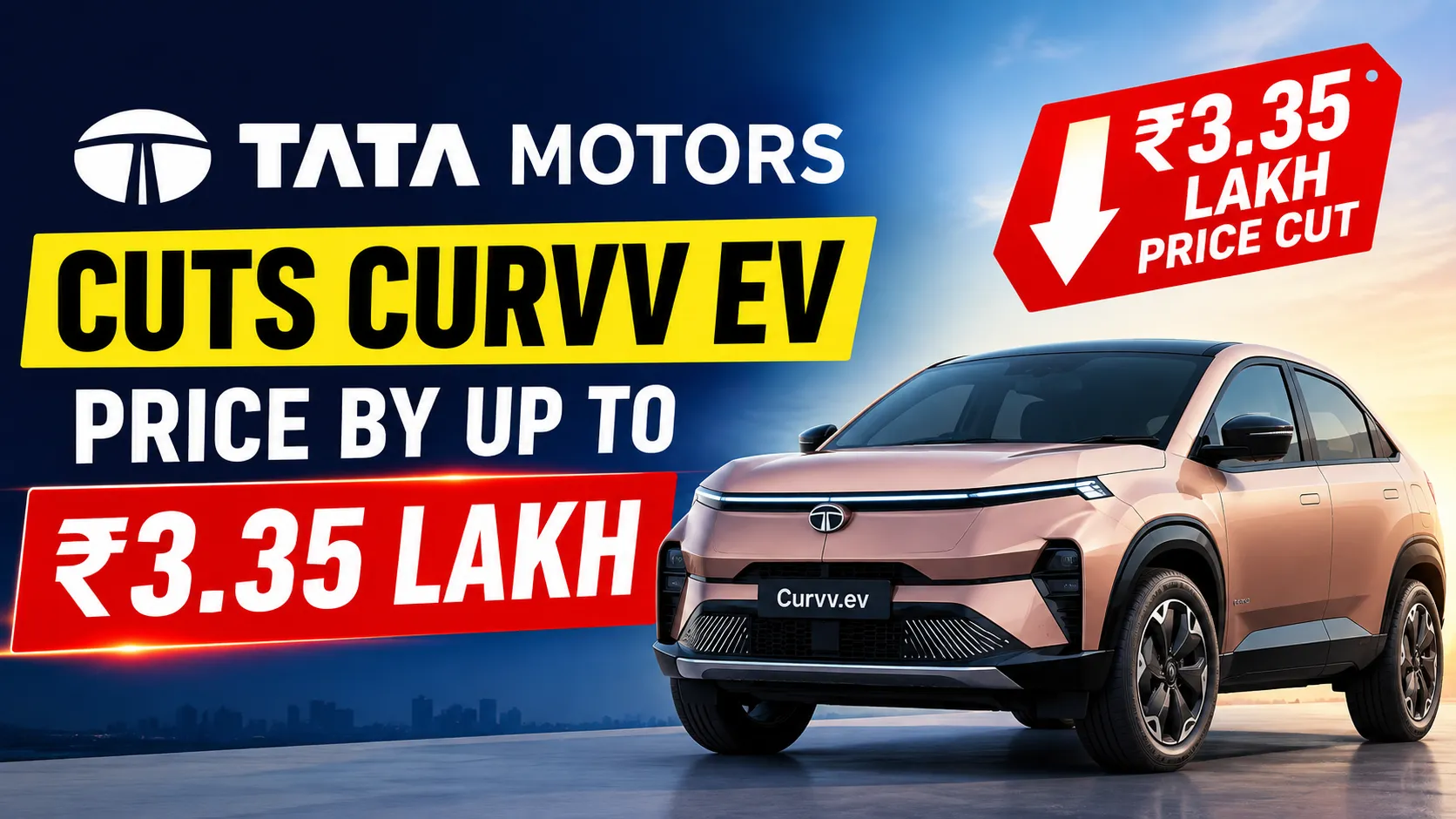 Huge Price Drop Tata Motors Cuts Curvv EV Price by Up to ₹3.35 Lakh