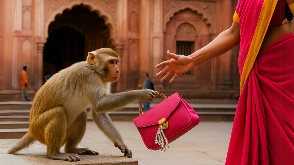 Mischievous Monkey Robs Woman of ₹20 Lakh Diamonds at Vrindavan Temple