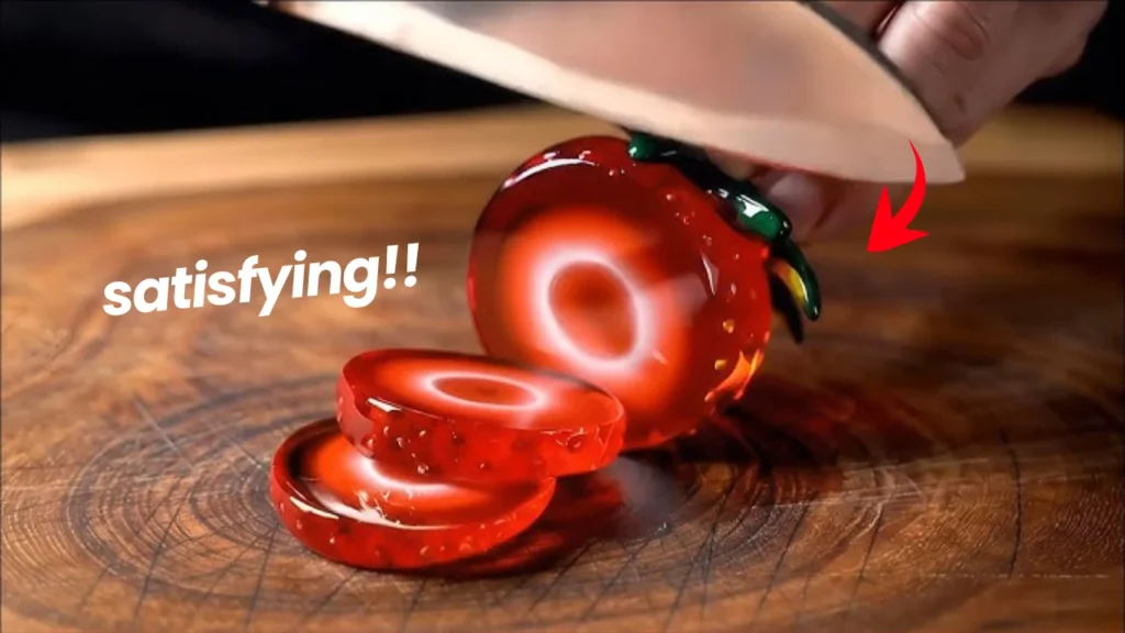 ASMR Reels cutting planets or cutting fruits