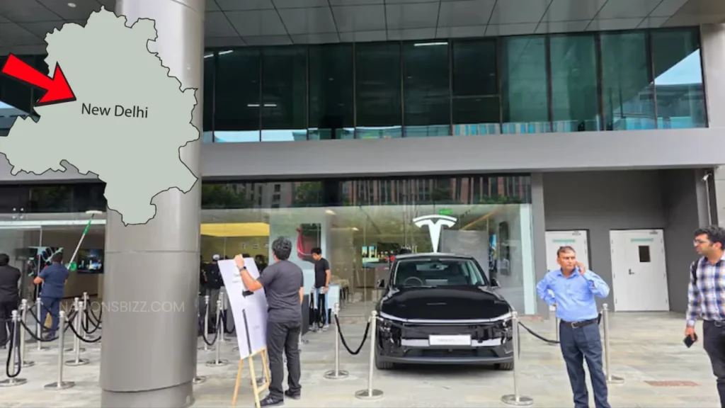 New Showroom of Tesla in Delhi, Model Y Takes Center Stage