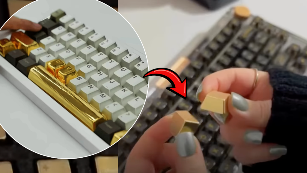 Insta360 Gifted Golden Keys In The Keyboard - Gold Keycaps to Programmers on Programmers Day
